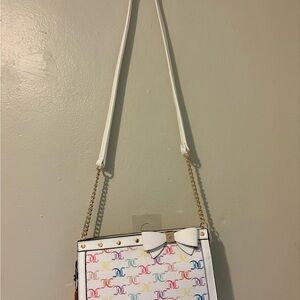 Juicy Couture White Multi-Logo Bow Crossbody Bag NWT
